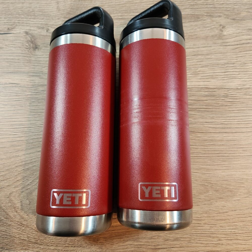 Lot of (2) Authentic YETI Rambler 18 oz Bottles - Rescue Red - "K9 Crew" - Picture 6 of 11
